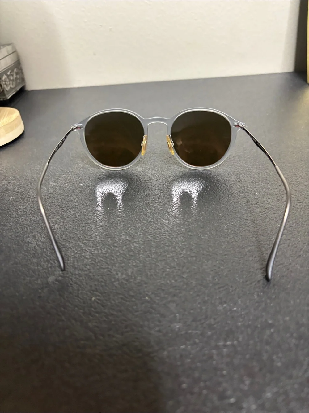 Rayban RB4224 650/6Q Tech-Lightray Round Matte Transparent Grey w/ Red Mirror